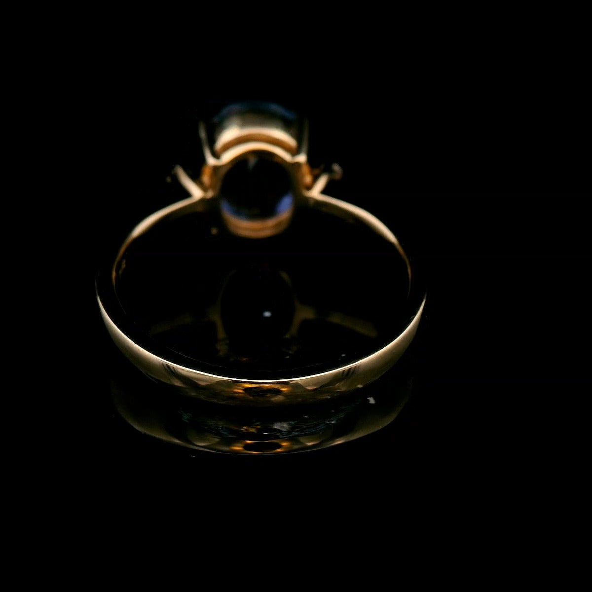 Natural Oval Tanzanite with Diamond Dress Ring in Yellow Gold