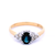 Sapphire Oval White Diamond Coloured Stone Ring