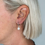 IKECHO Iris Freshwater Pearl Huggie Earrings