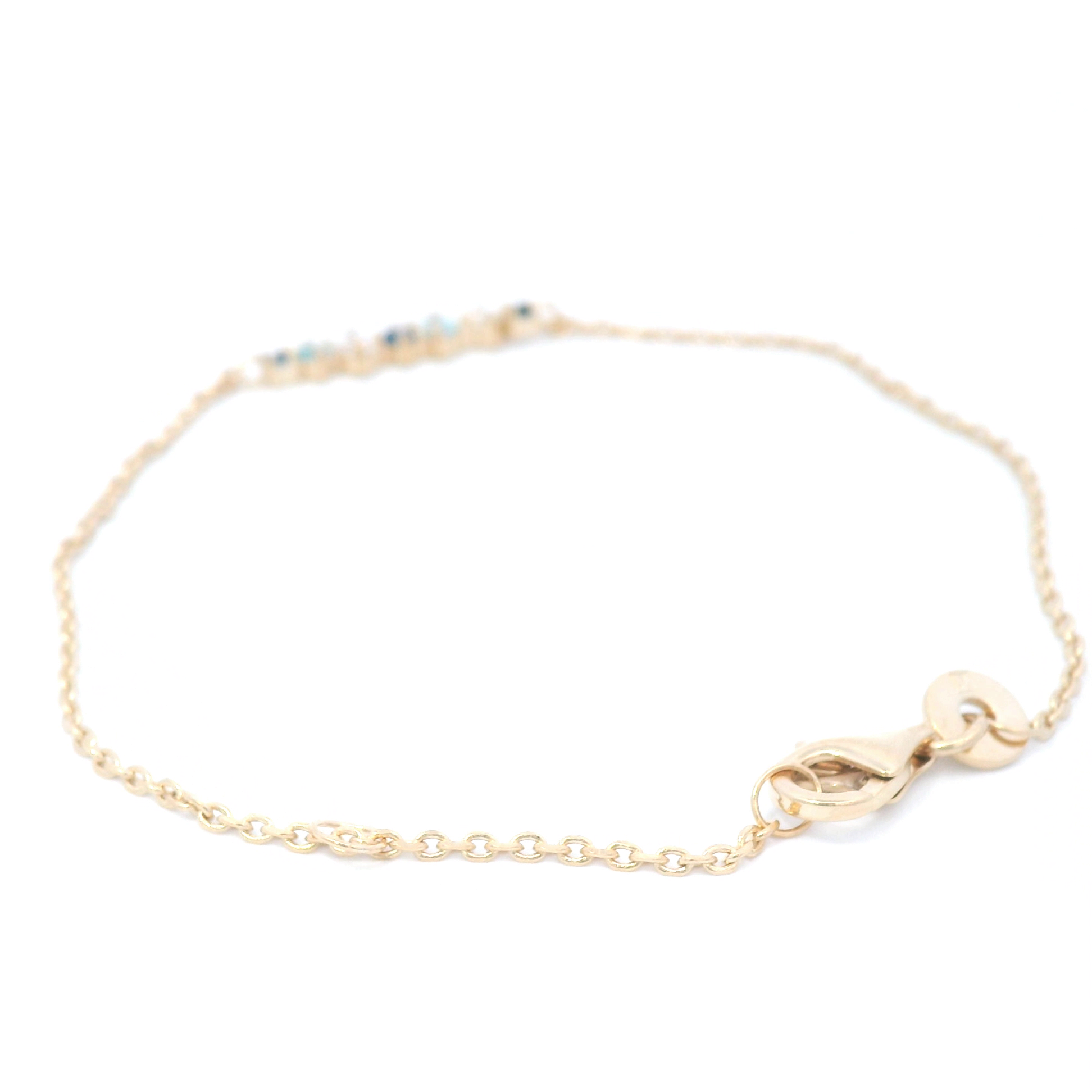 White And Blue Multi Stone Bracelet In Yellow Gold