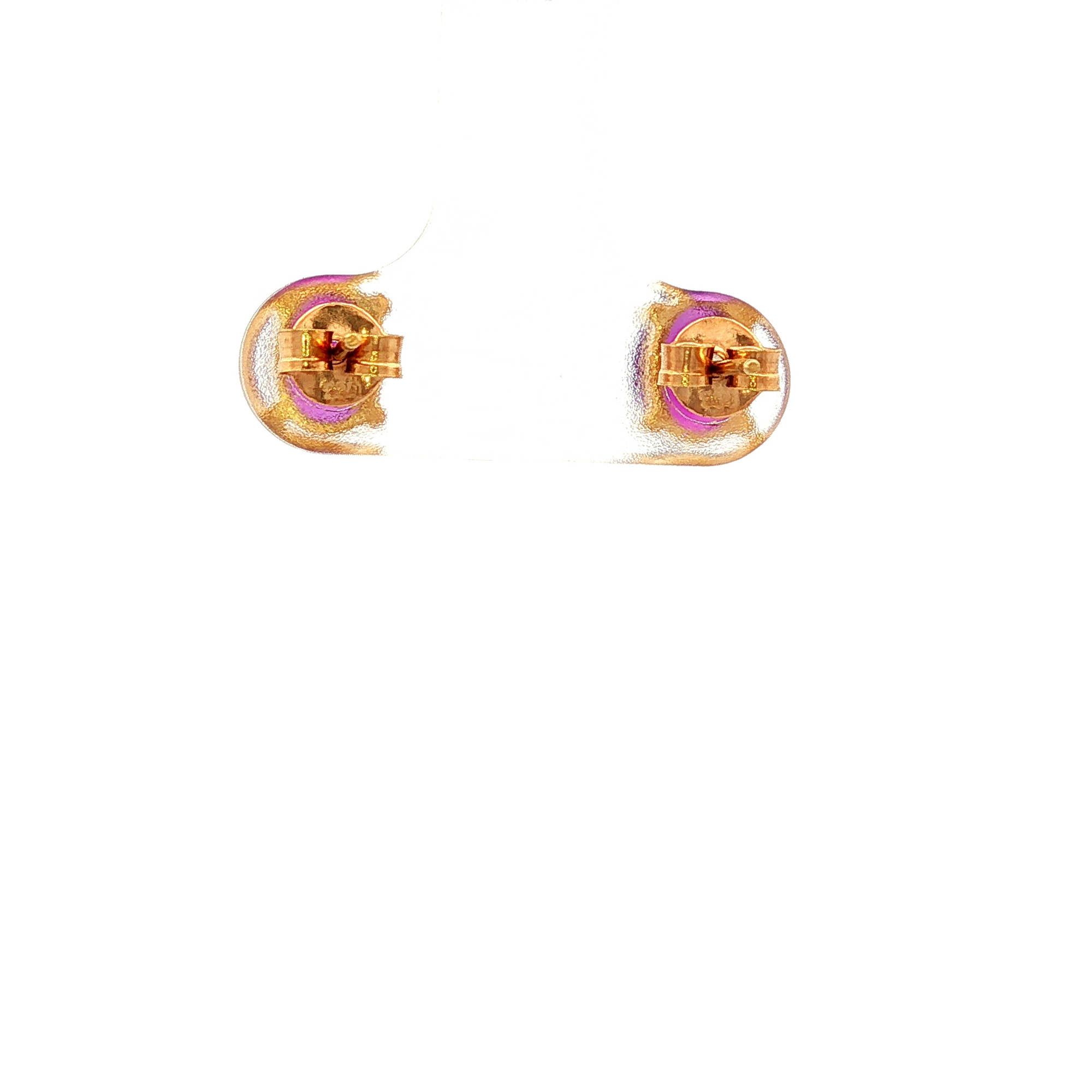 Oval Amethyst Stud Earrings in Yellow Gold
