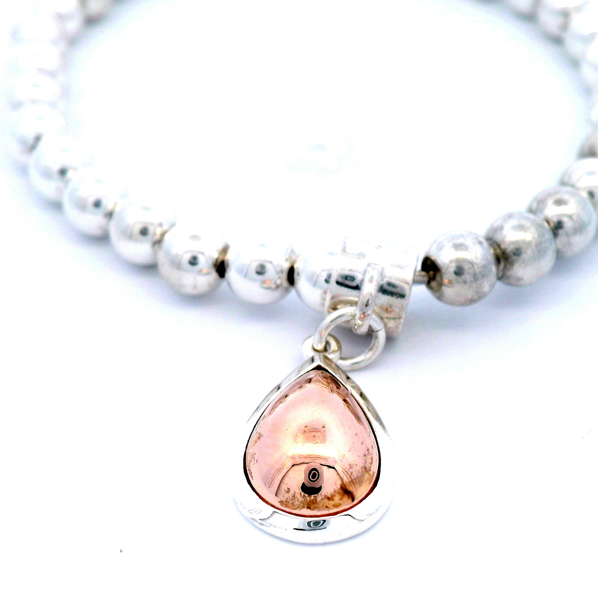 Von Treskow Stretchy Bracelet With Large Rose Gold-Filled Pendant
