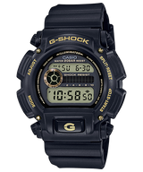 Casio Men's Digital Black and Gold Resin Strap G-Shock Watch DW9052GBX1A9
