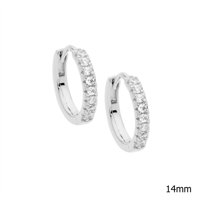 Ellani Sterling Silver Round Hoop Earrings