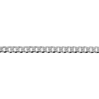 Bevelled Curb Diamond Cut Chain in Sterling Silver