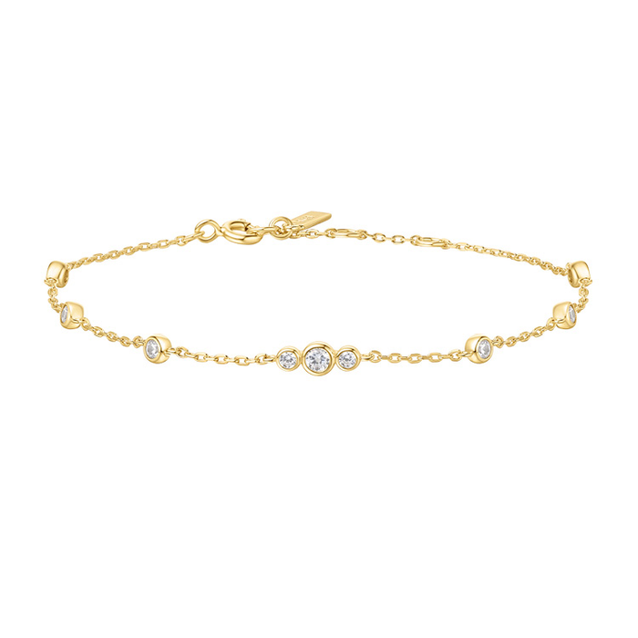 Ania Haie Gold Sparkling Bezel Cubic Zirconia Station Bracelet