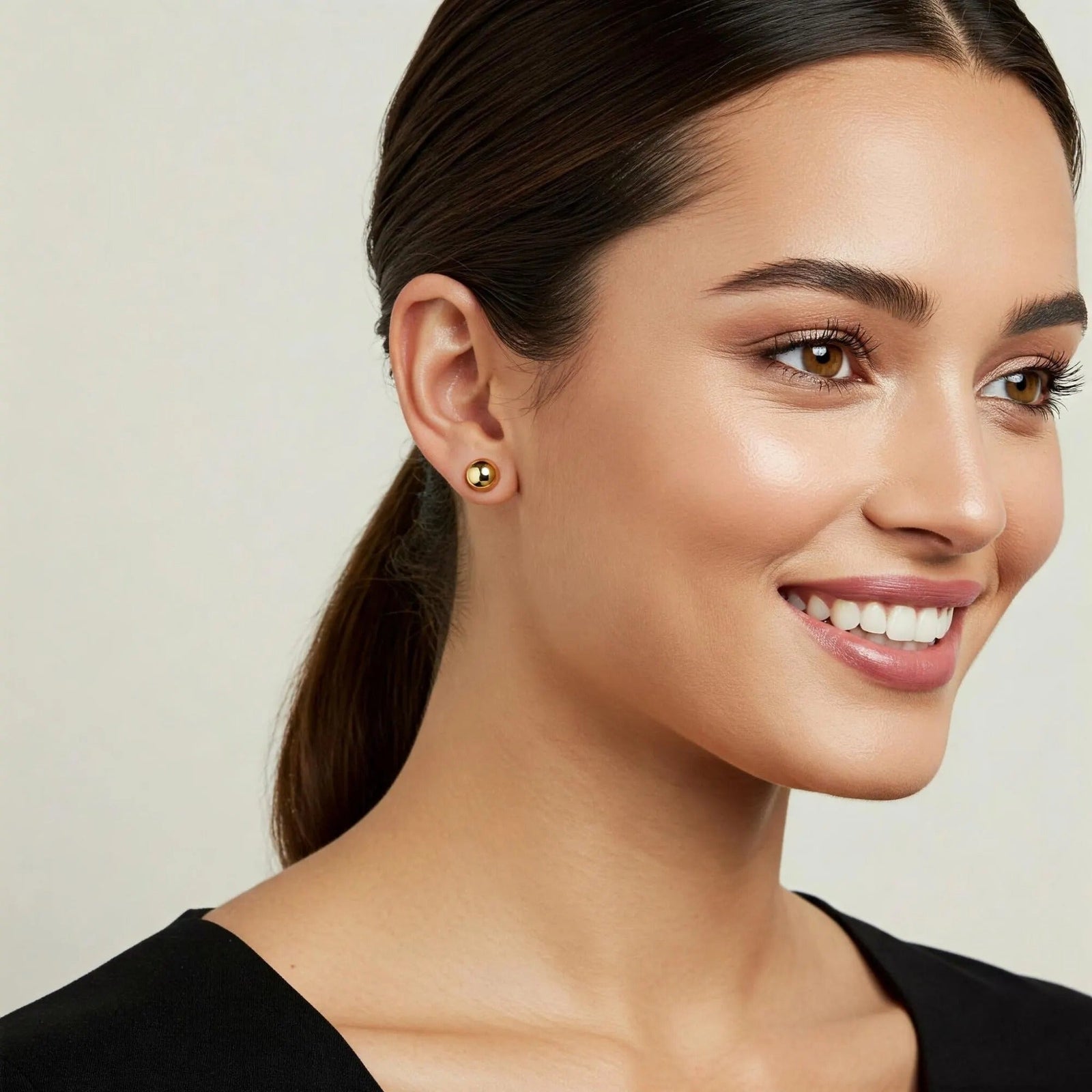 9ct Yellow Gold 6mm Ball Stud Earrings