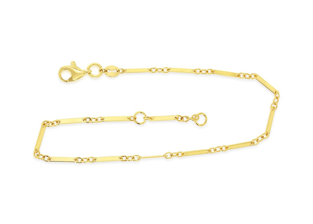 Fine Flat Bar Bracelet in Yellow Gold