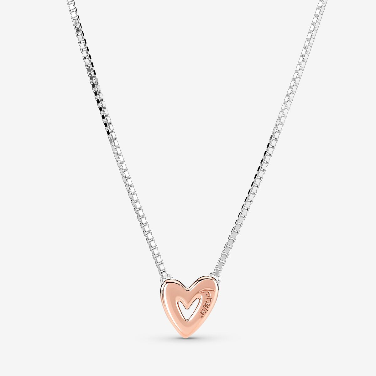 Pandora Sparkling Freehand Heart Necklace