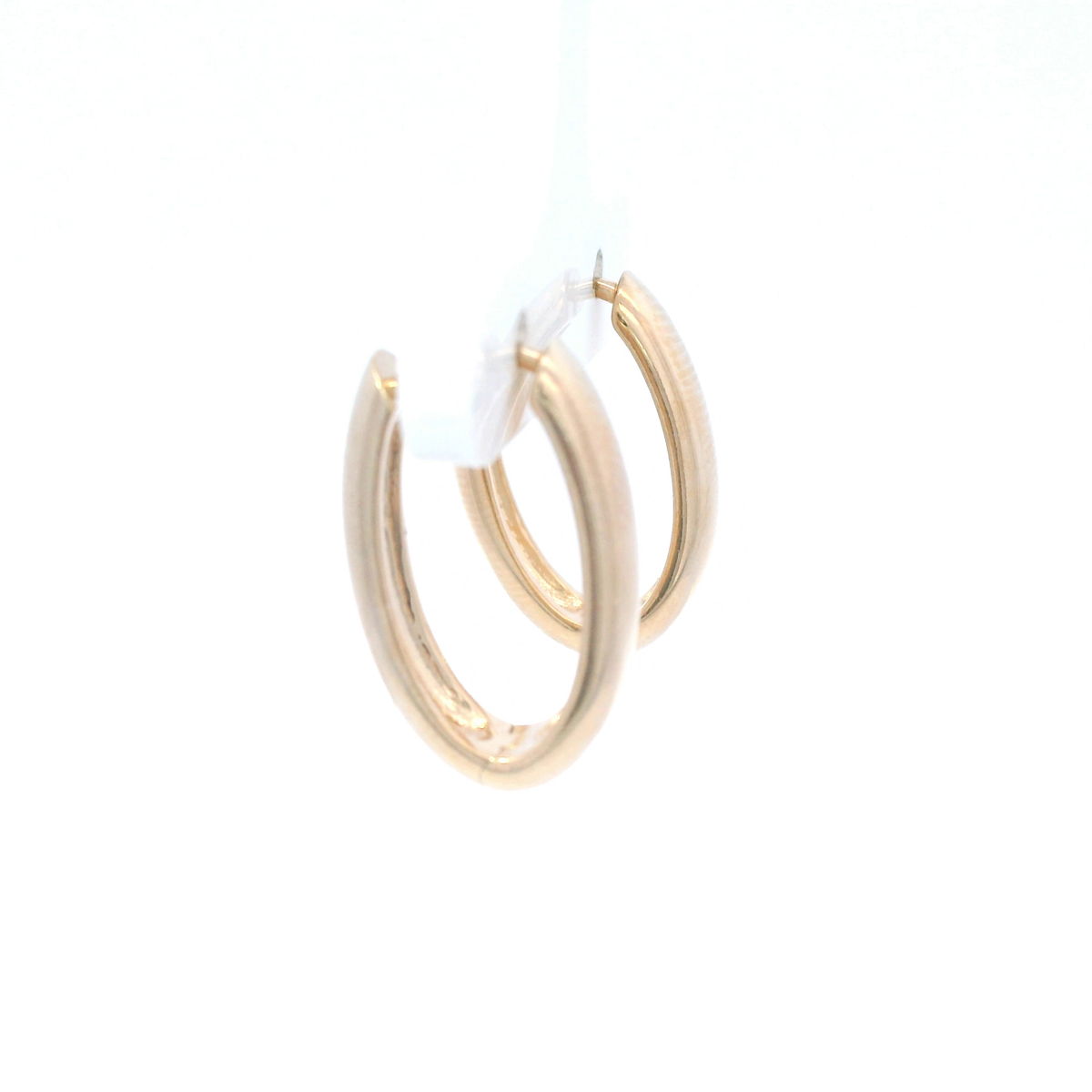 18ct YG Plated Alloy Oval Huggie Earrings