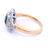 9 Carat Yellow Gold Diamond and London Blue Topaz Ring