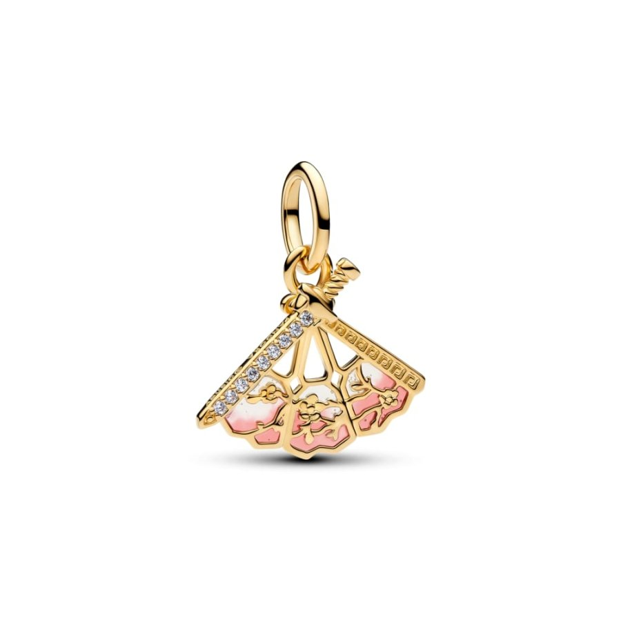Pandora Disney Mulan Fan 14K Gold-Plated Dangle