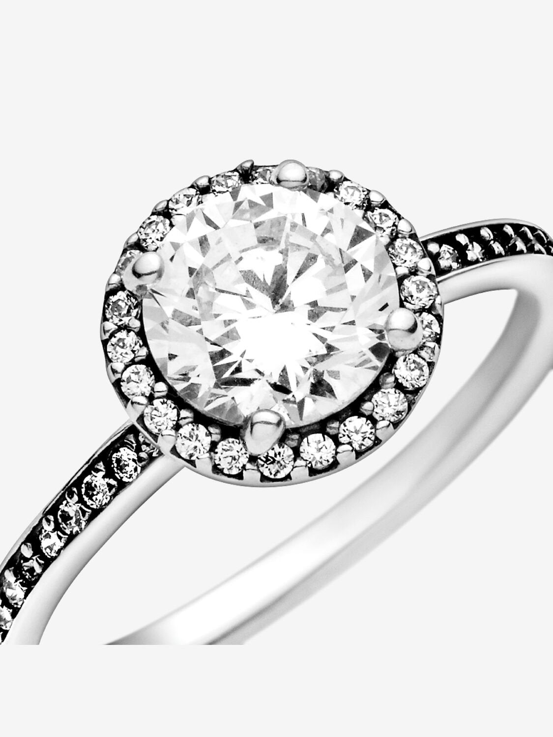 Classic Elegance Silver Ring w Clear CZ