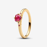 You & Me Silver Ring w Fuschia Pink CZ
