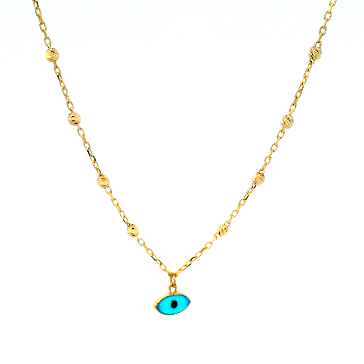 9ct Yellow Gold 6mm x 3mm Evil Eye DC Ball