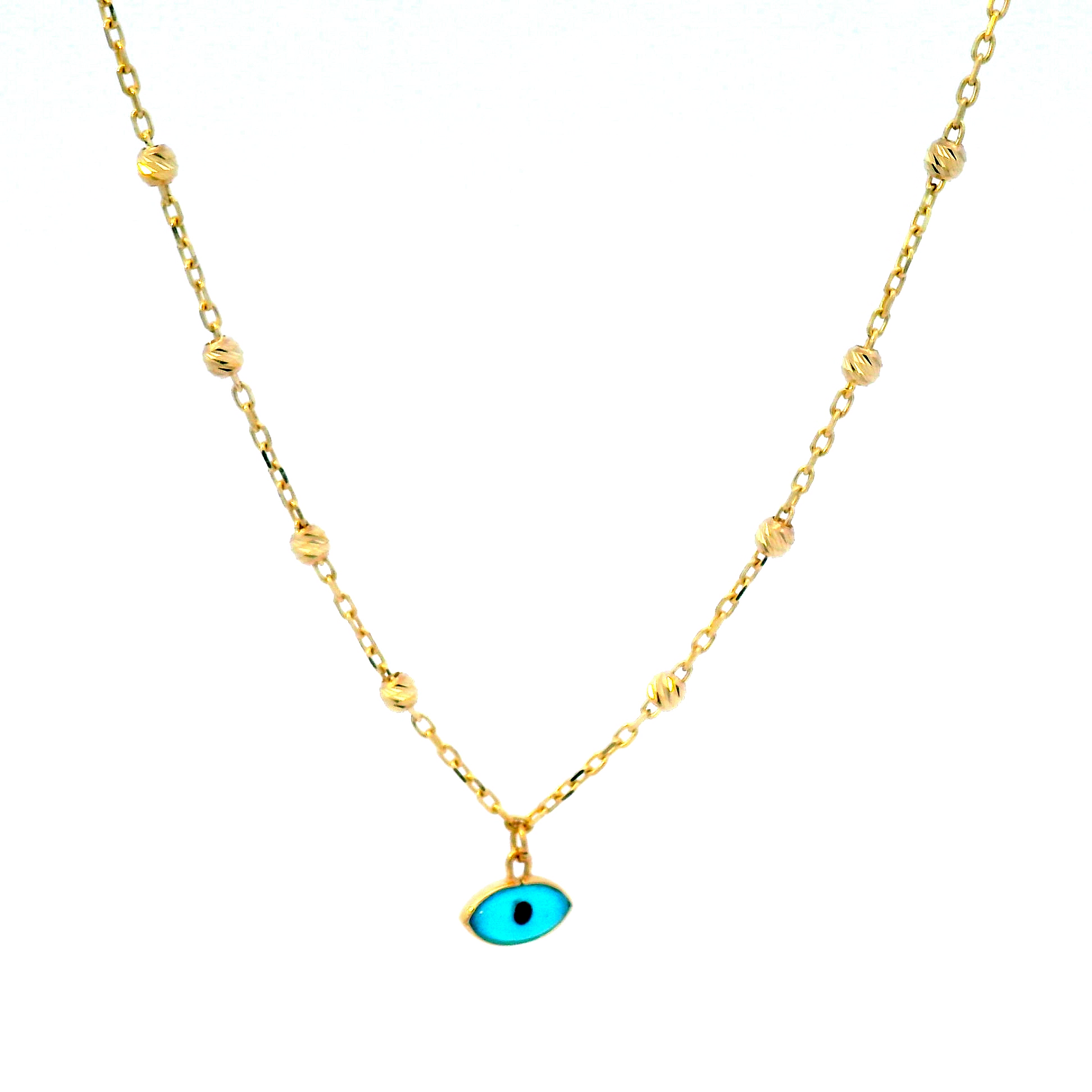 9ct Yellow Gold 6mm x 3mm Evil Eye DC Ball