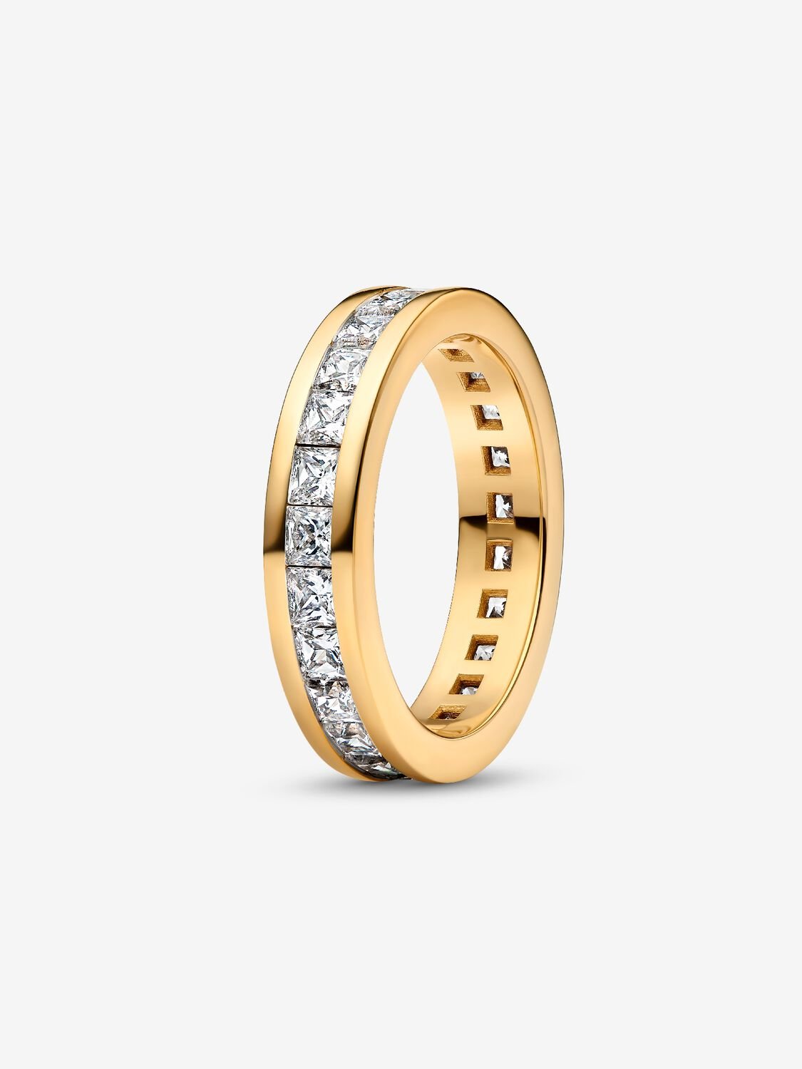 14k Gold-plated ring with clear cubic zirconia