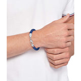 Tommy Hilfiger Jewellery Stainless Steel & Blue Leather Men's Bracelet