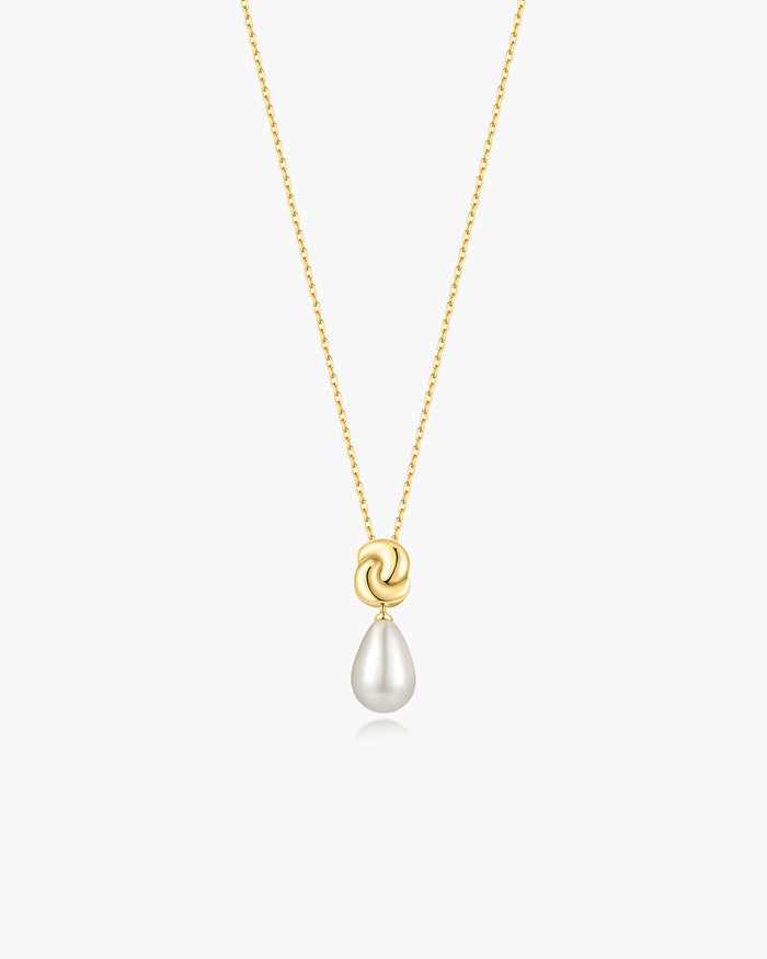 Ania Haie Gold Twist & Shell Pearl Necklace