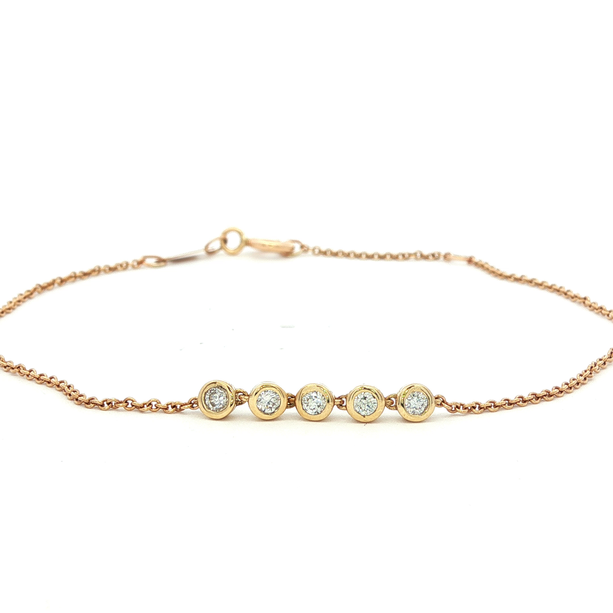 Diamond Yellow Gold Chain Bracelet