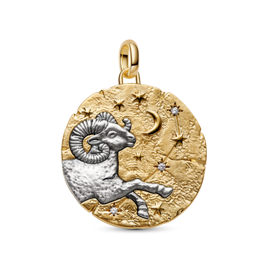 Pandora Aries Zodiac Oversized Medallion Charm