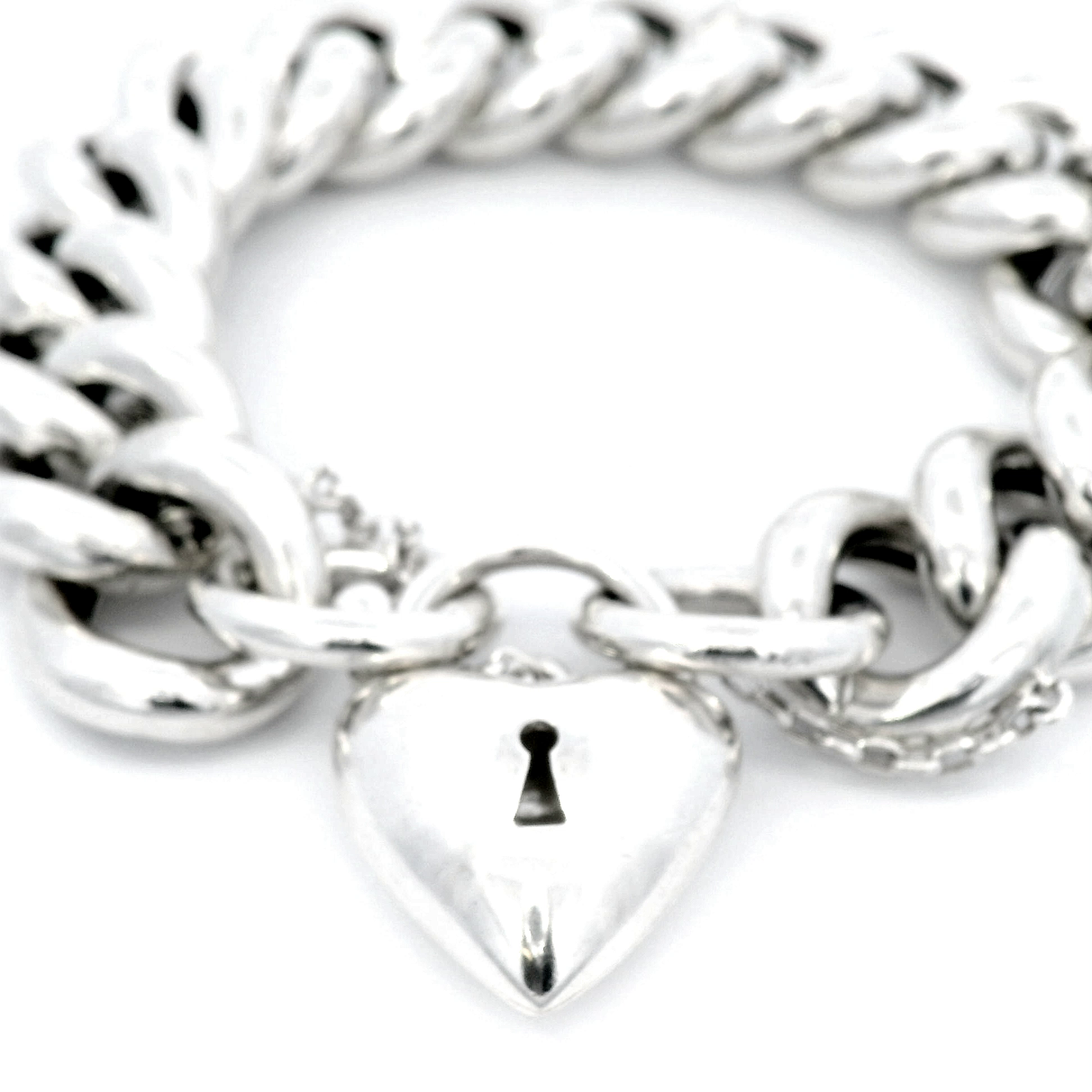 Hollow Curb Bracelet with Filigree Padlock