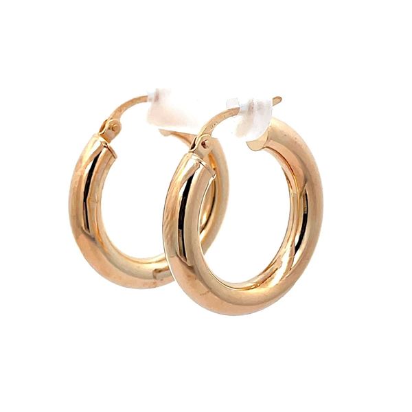 Plain Hoop Earring in Yellow Gold