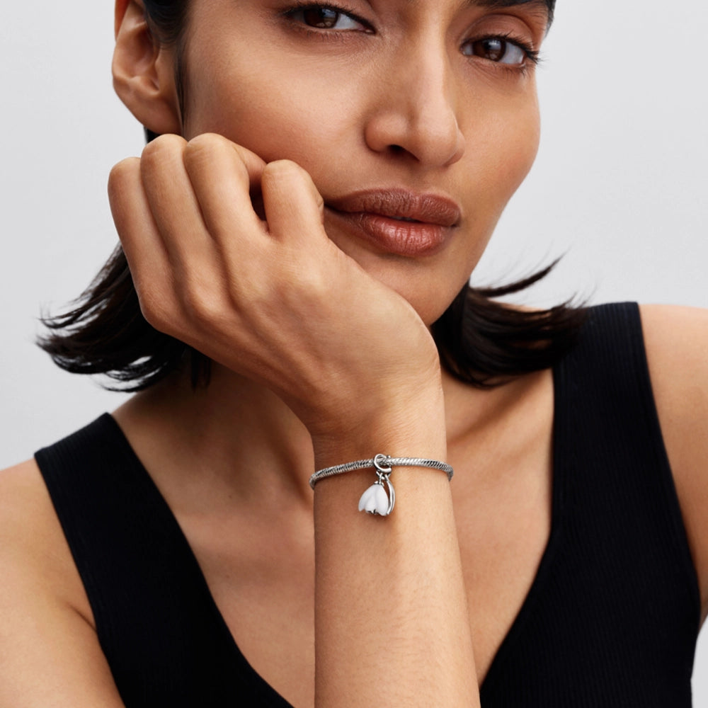 Pandora Snowdrop Flower Dangle Charm