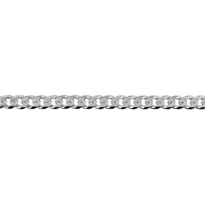 Bevelled Curb Diamond Cut Chain in Sterling Silver