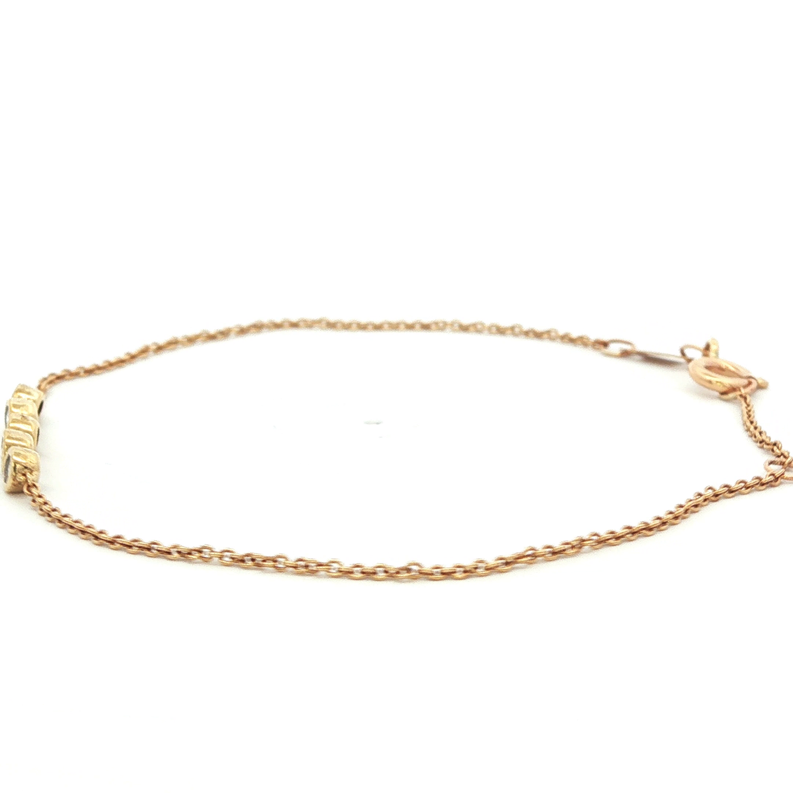 Diamond Yellow Gold Chain Bracelet