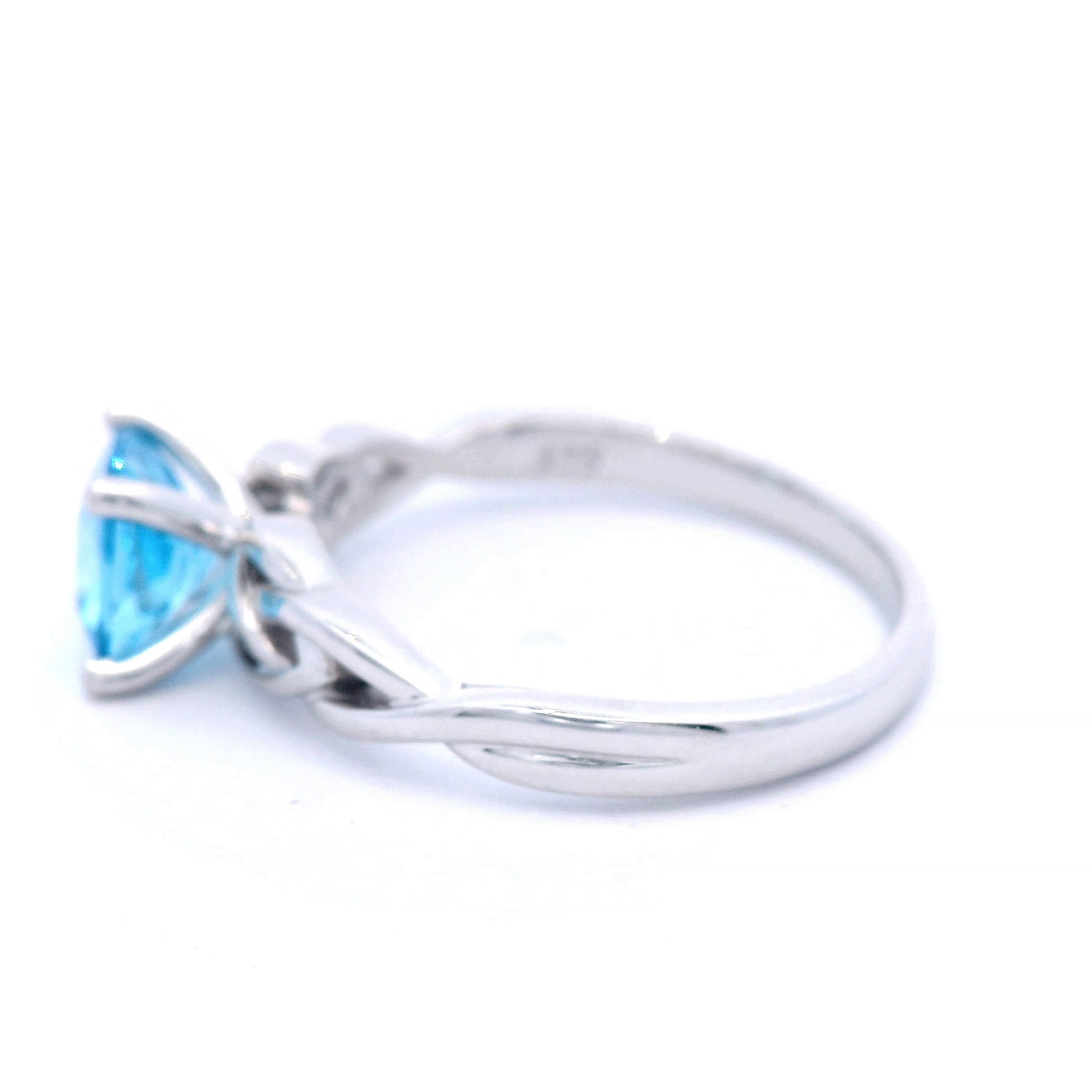 White Gold Blue Topaz Dress Ring