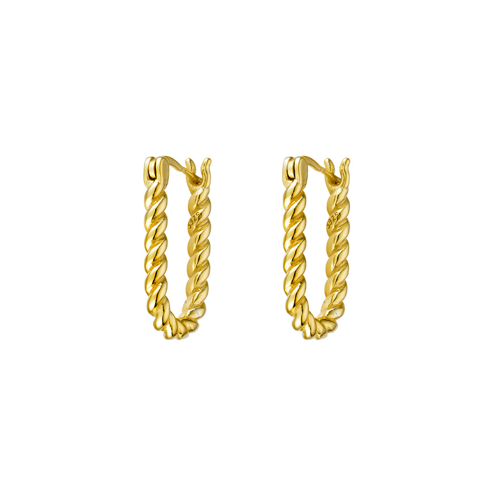 Twist Mini Oblong Hoop Earrings