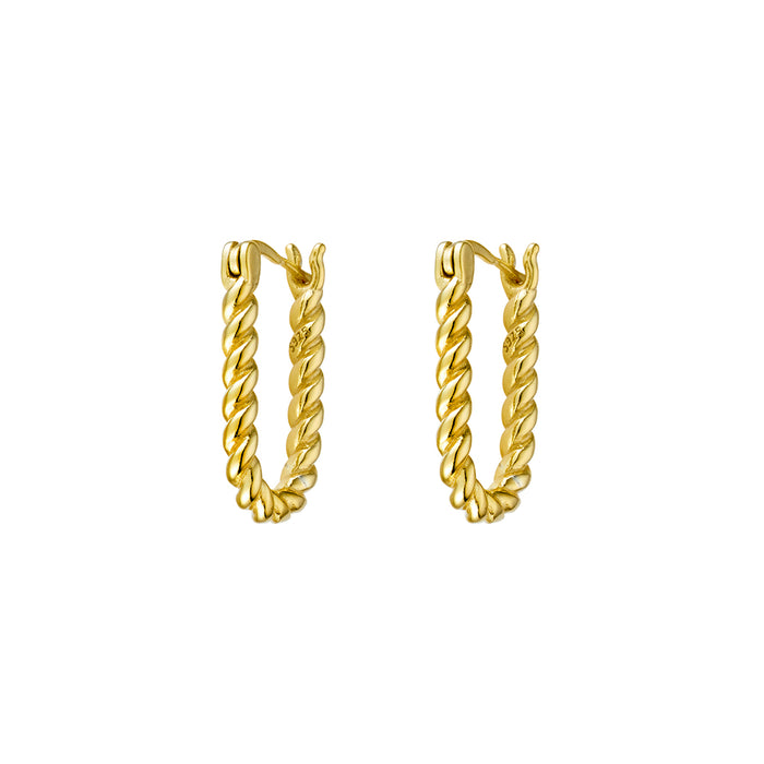 Twist Mini Oblong Hoop Earrings