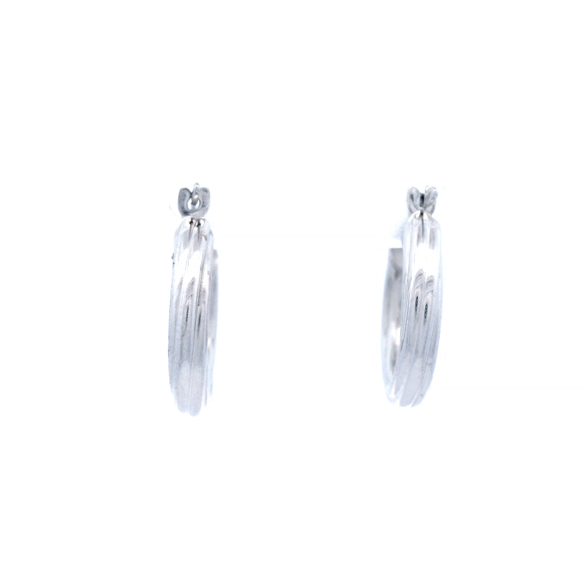 10mm Twist Hoop Earrings in 9 Carat White Gold, Silver Filled