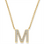 Diamond Set "M" Initial Necklace in 9 carat Yellow Gold