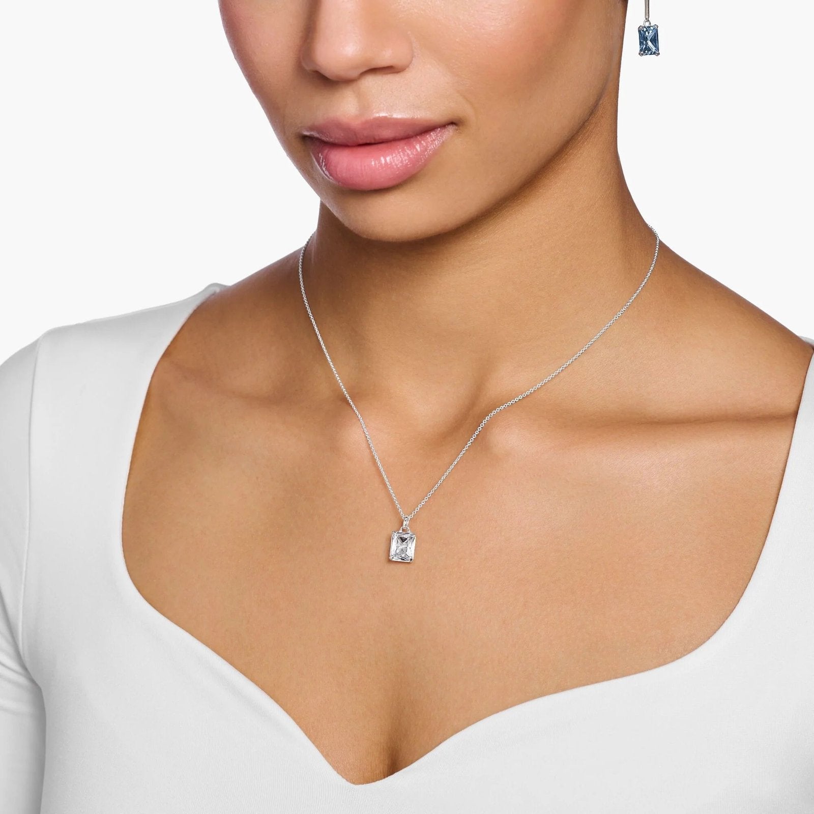 Thomas Sabo Heritage Pendant White Stone Necklace