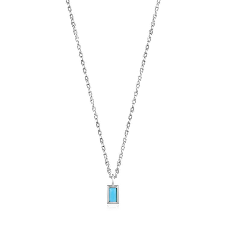 Ania Haie Turquoise Drop Pendant Silver Necklace.