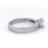 Princess Cut Shoulder Stone Side Engagement Ring in White Gold