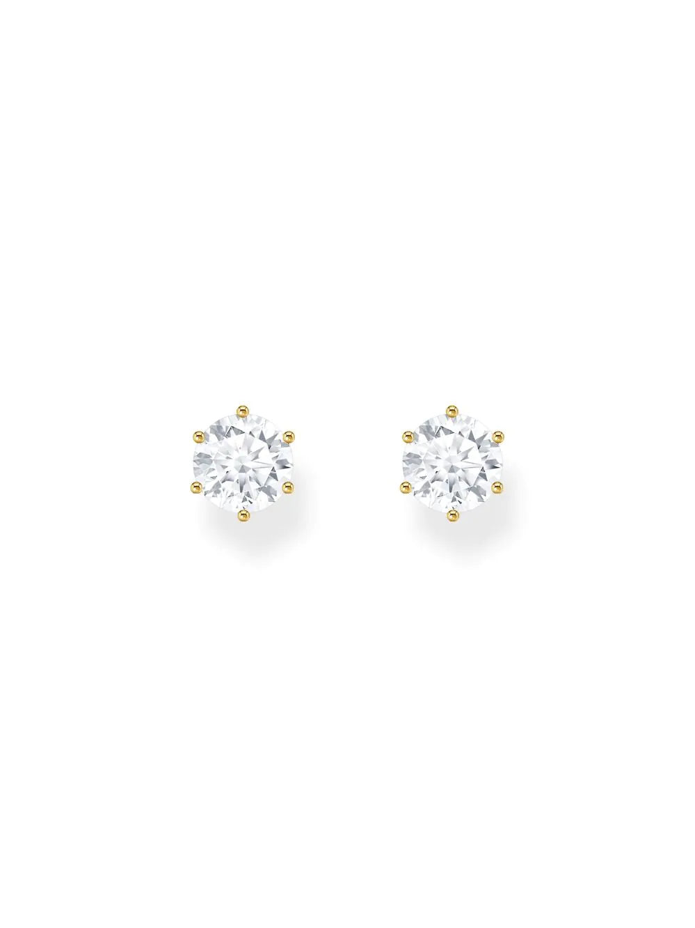 Thomas Sabo Gold-plated Ear Studs with white Brilliant-cut Stone
