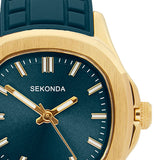 Sekonda Octaire Teal Dial Teal Silicone Womens Watch