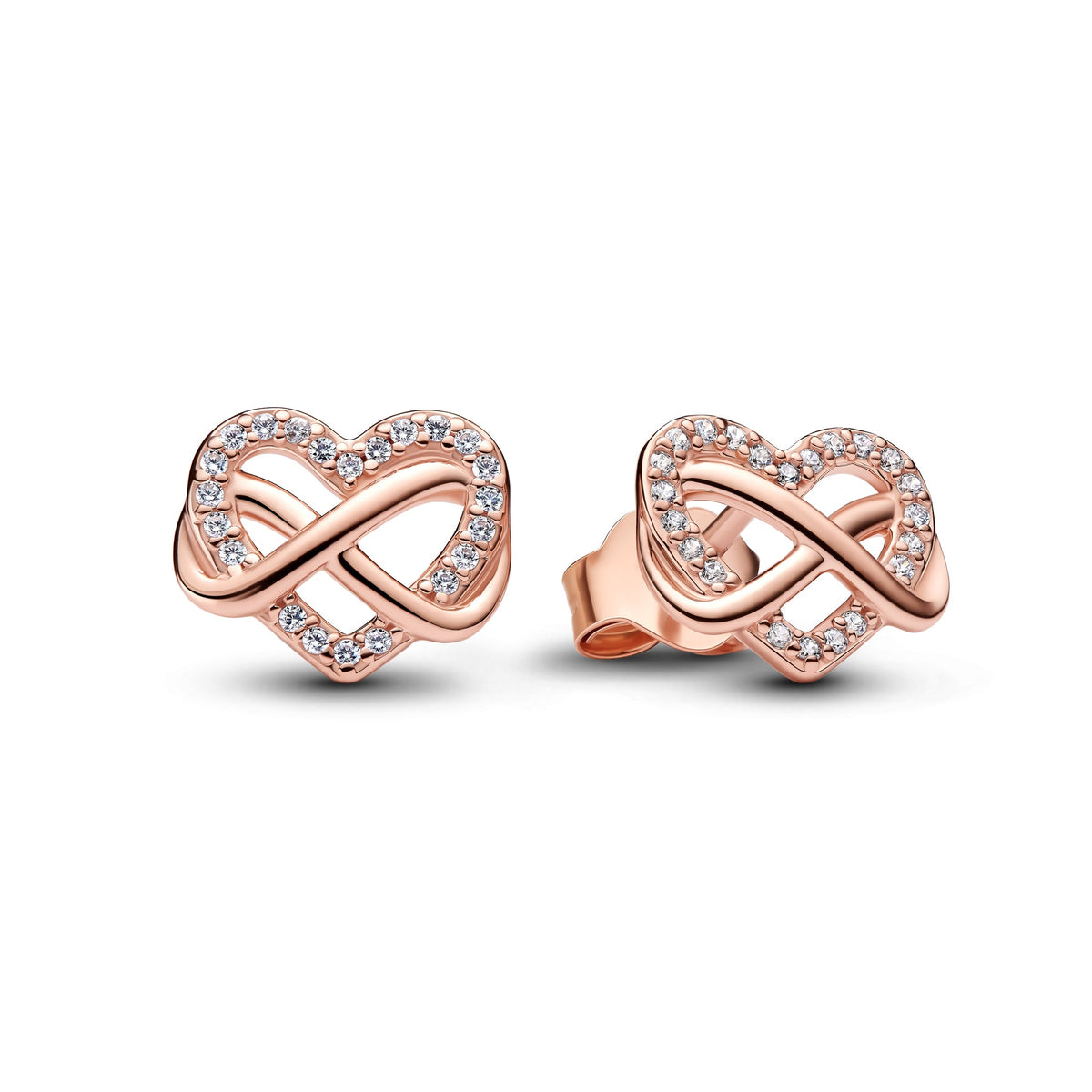 Pandora Sparkling Infinity Heart Stud Earrings