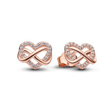 Pandora Sparkling Infinity Heart Stud Earrings