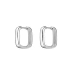 Sterling Silvet Square Smooth Hoop