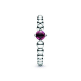 July Passionate Red Silver Ring with Man-Made Red Crystal