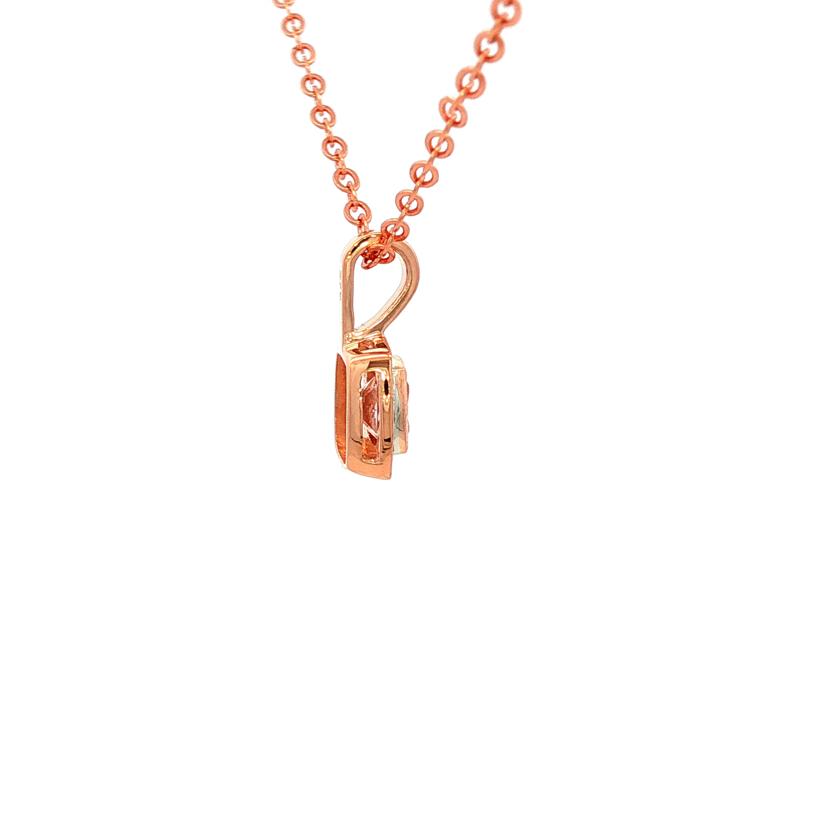 Morganite Diamond Pendant in 9ct Rose Gold