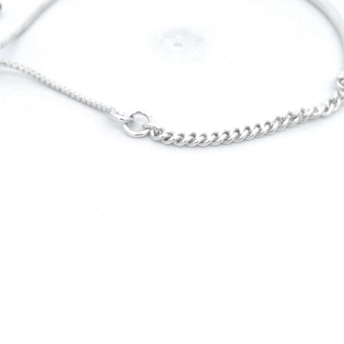 Von Treskow Sterling Silver Adjustable Curb & Bead Bracelet With 'VT' Plate