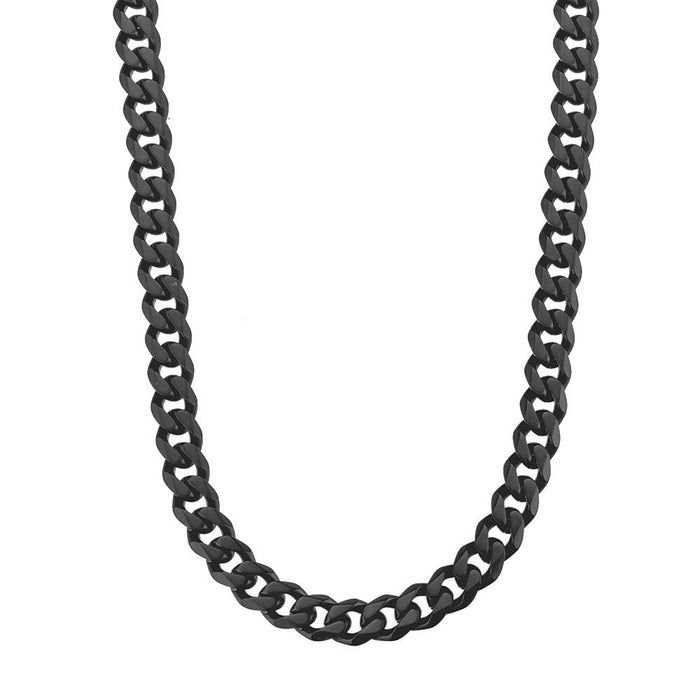 Blaze Stainless Steel 8mm Matte Black Cuban Link Chain