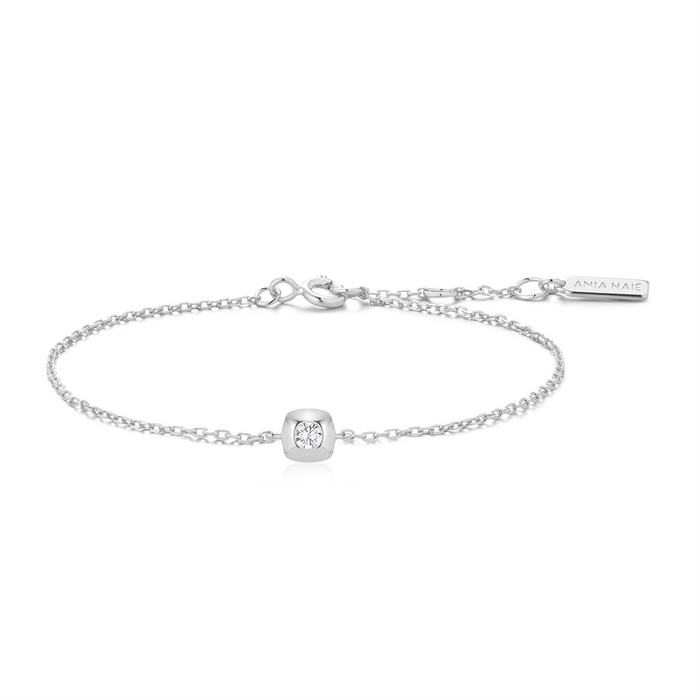 Ania Haie Silver Modern Bezel Set Solitaire Armband