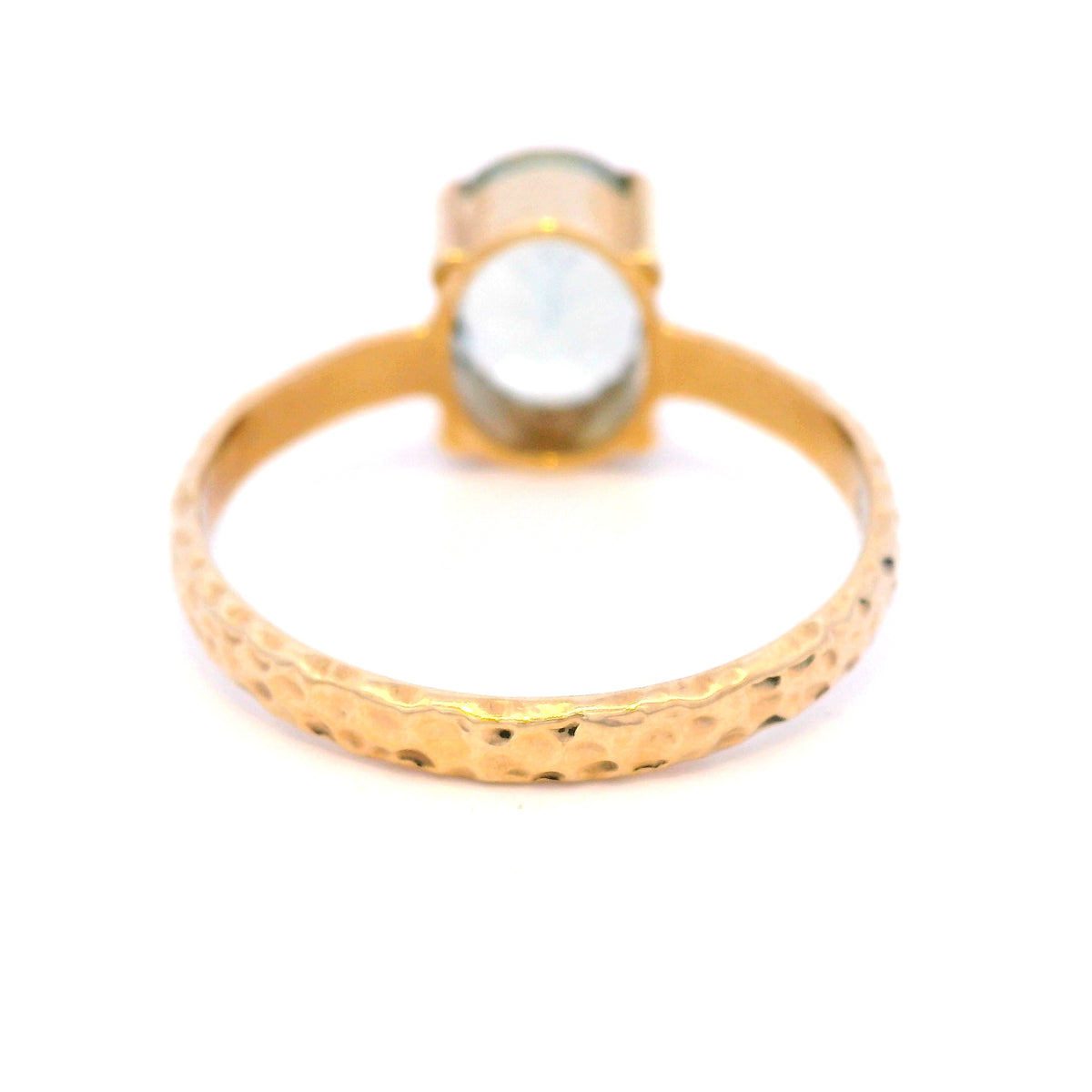 9 Carat Yellow Gold Oval Green Amethyst Gemstone Ring