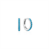 Ania Haie Gold Aqua Blue Row Huggie Hoop Earrings